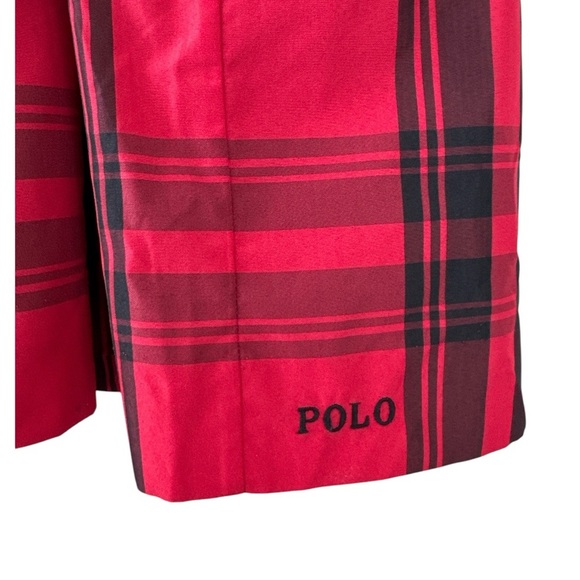 Polo by Ralph Lauren Red and Black Plaid Girls Dress Size 7 - Picture 3 of 5